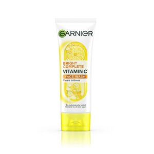 Garnier Skin Naturals Bright Complete Vitamin C Face Wash - Vitamin C Face Wash For Brighter and Glowing Skin - Daily Cleanser Suitable For all Skin Types, 100g (Pack of 2)