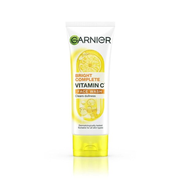 Garnier Skin Naturals Bright Complete Vitamin C Face Wash - Vitamin C Face Wash For Brighter and Glowing Skin - Daily Cleanser Suitable For all Skin Types, 100g (Pack of 2)