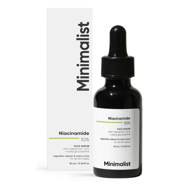 Minimalist Oil Control & Anti-Acne 10% Niacinamide Face Serum with Zinc | Skin Clarifying,Blemishes & Pore Care for All Skin Types | 30ml (Pack of 1)